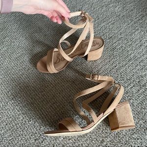 Sam Edelman Nude Block Heels 7.5